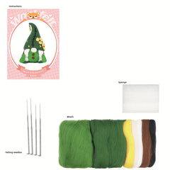 Needle Felting Kit for Beginner Green Dwarf Doll DIY Art Craft Material