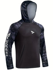 Men's UPF 50 Fishing Shirt Hoodie Long Sleeve UV Protection