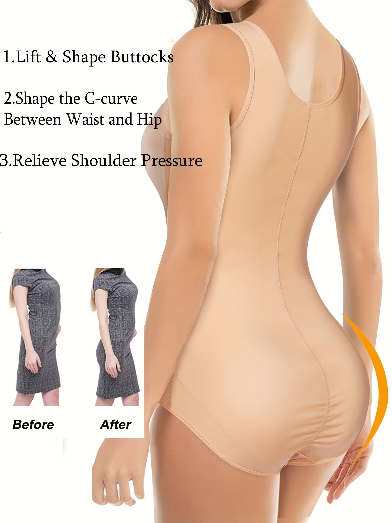 Shaping Bodysuit Scoop Neck Tummy Control Slim Fit Sleeveless Shaperwear