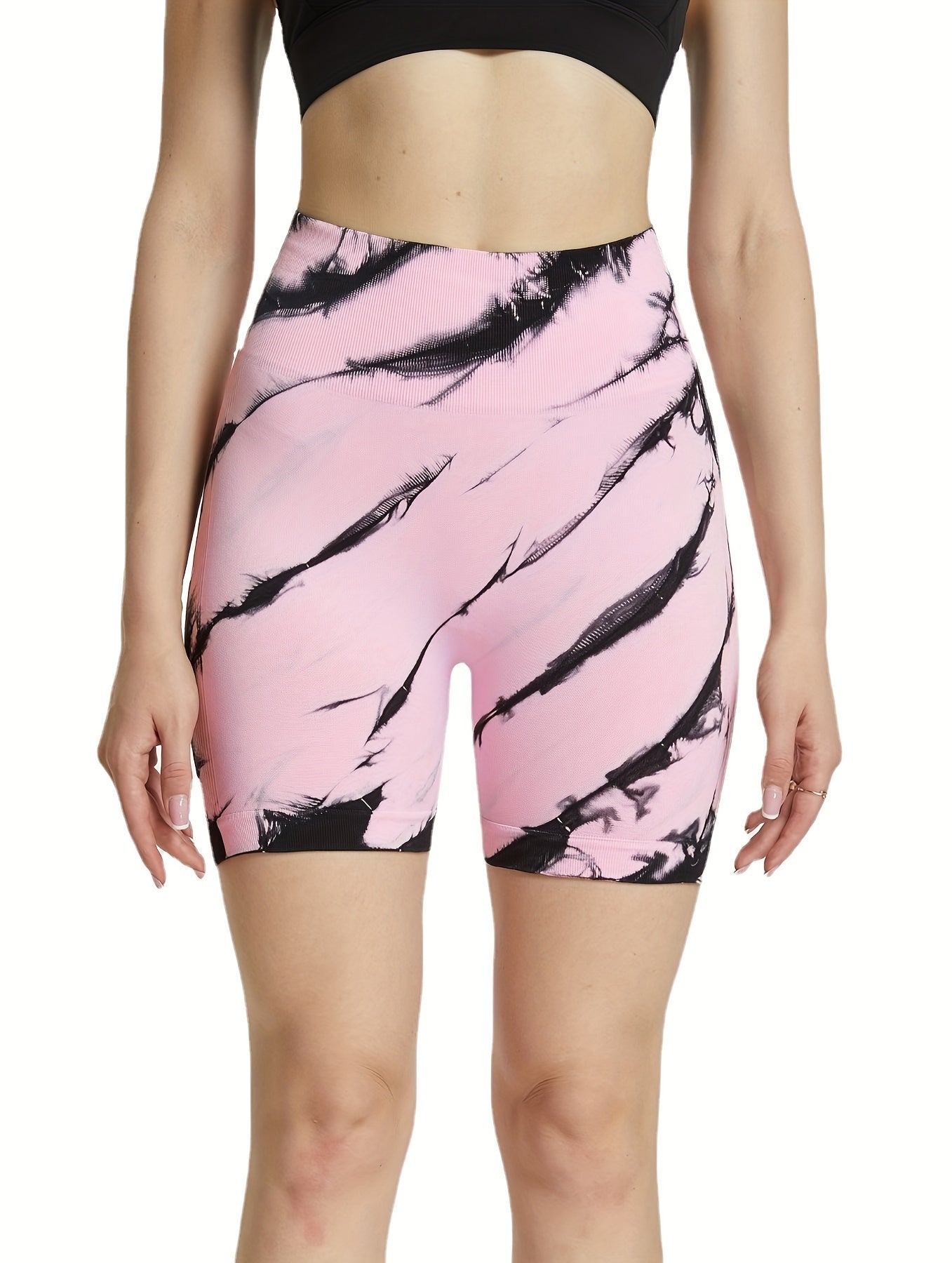 High Stretch Tie Dye Yoga Shorts for Women