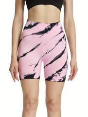 High Stretch Tie Dye Yoga Shorts for Women