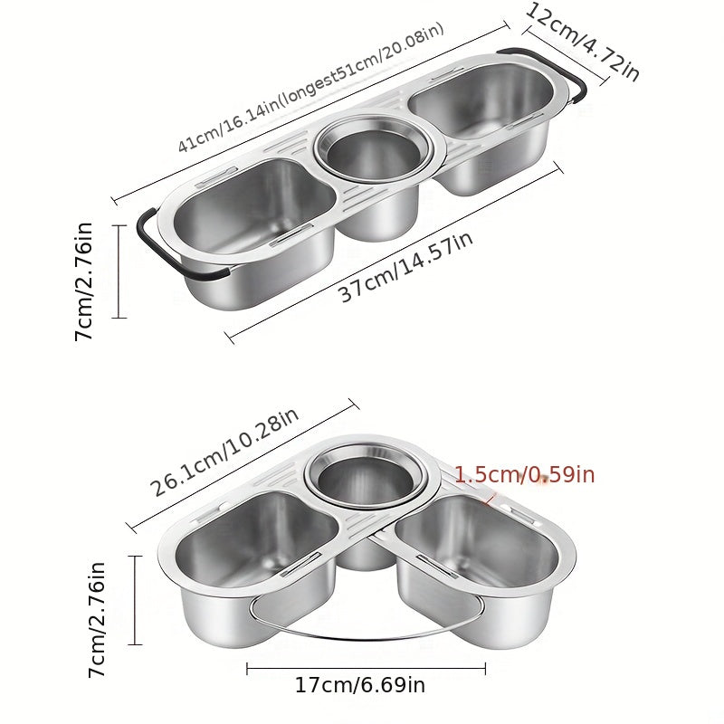 Kitchen Sink Corner Drying Rack Stainless Steel Sponge Drainer