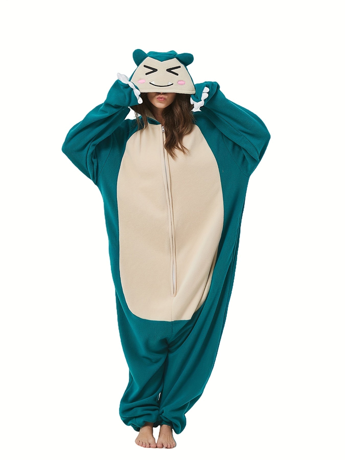 Cartoon Animals Halloween Pajama Long Sleeve Hooded Jumpsuit