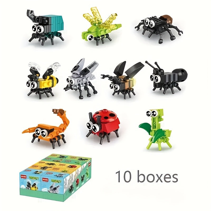 Insect Building Blocks Set - Bees, Ladybugs, Fireflies, Dragonflies