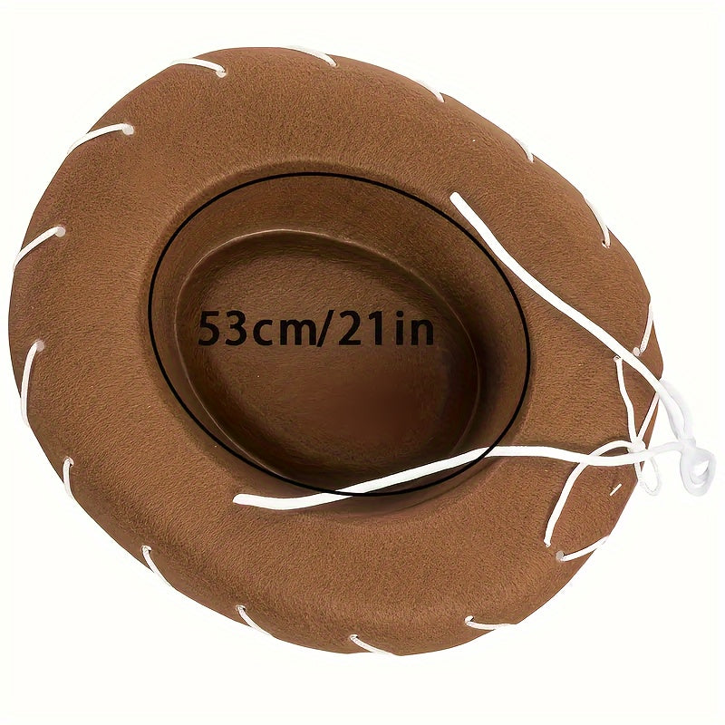 1pc Brown Felt Cowboy Hat for Students