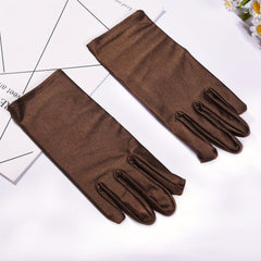 Solid Satin Gloves Elastic Thin Breathable Gloves for Women