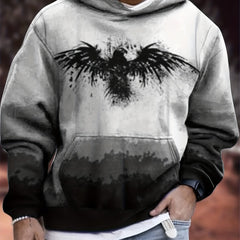 Eagle Gradient Hoodie Mens Graphic Pullover Kangaroo Pocket