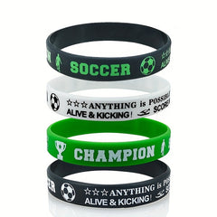 4PCS Football Wristband Silicone Bracelet Sports Party Accessory Gift