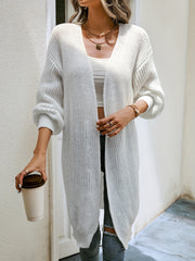 Ribbed Knit Open Front Cardigan