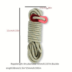 4MM Wind Rope Outdoor Canopy Support Pole Fixed Pull Rope 4m Camping Tent Rope