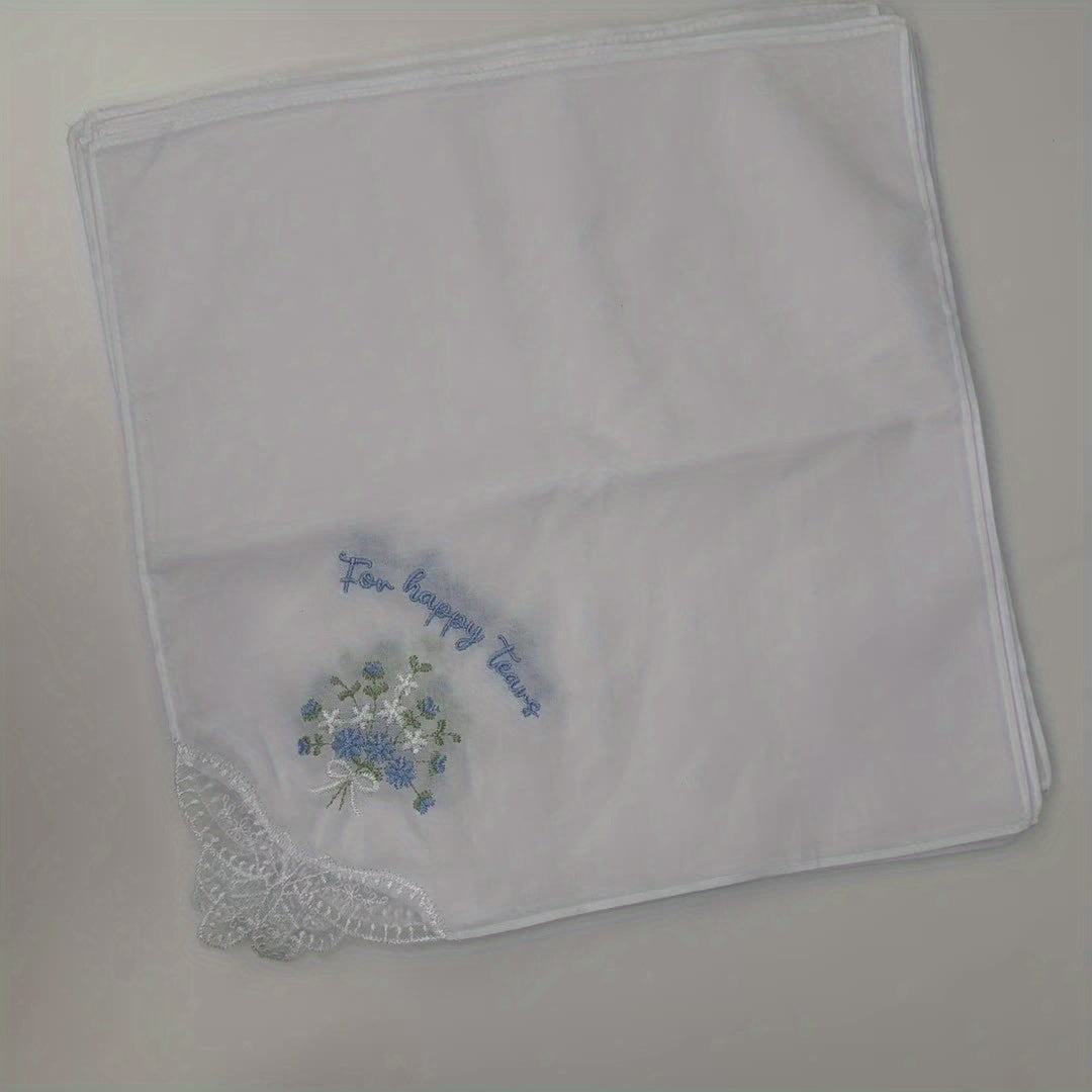 Bridal Wedding Handkerchiefs with Lace Trim Something Gift