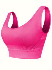 Women's Striped Sports Bra Full Coverage Workout Bra