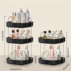 360 Rotating Plated Edge Organizer Cosmetics Storage Tray
