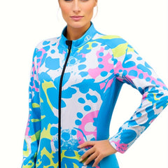 Spotted Cycling Winter Jacket Full Zip Fleece Women's Activewear