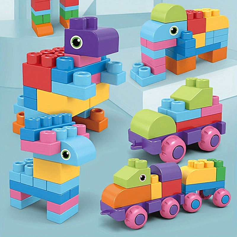 Large Particle Soft Rubber Building Blocks for Infants