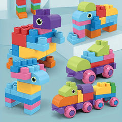 Large Particle Soft Rubber Building Blocks for Infants
