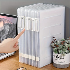 3pcs A4 Transparent File Box Data Classification Box Plastic Storage Box