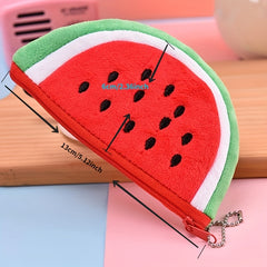 Plush Fruit Coin Purse Zipper Wallet Storage Bag Boys Girls Accessories