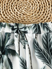 Hawaii Tropical Plant Print Boys Comfortable Shorts