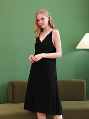 Women's Lace Trim Soft Lounge Dress