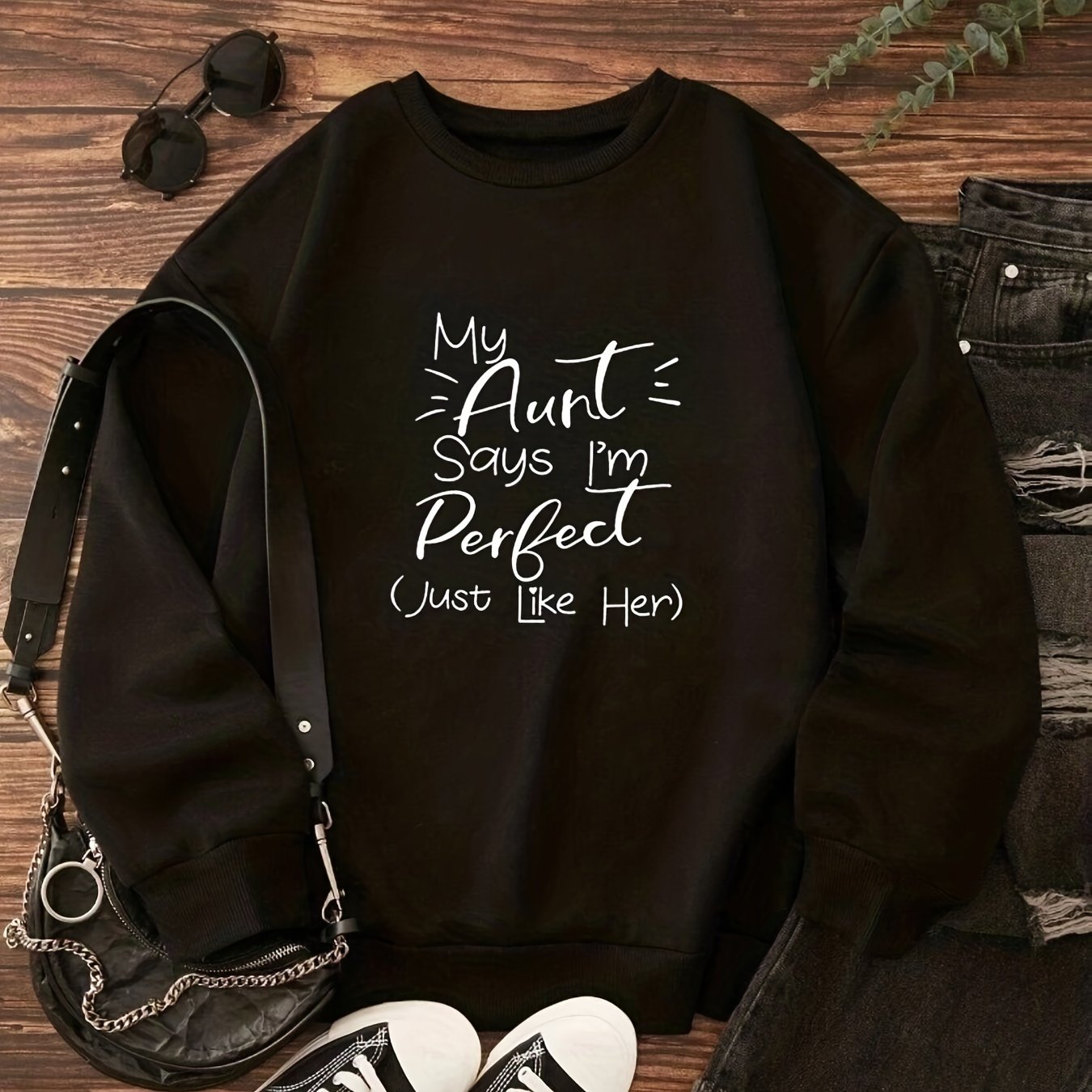 Fun Auntie Saying Print Pullover for Girls Youth Top