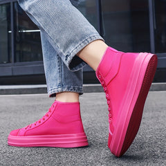 Men's High Top Canvas Shoes Comfy Non Slip Casual Flats