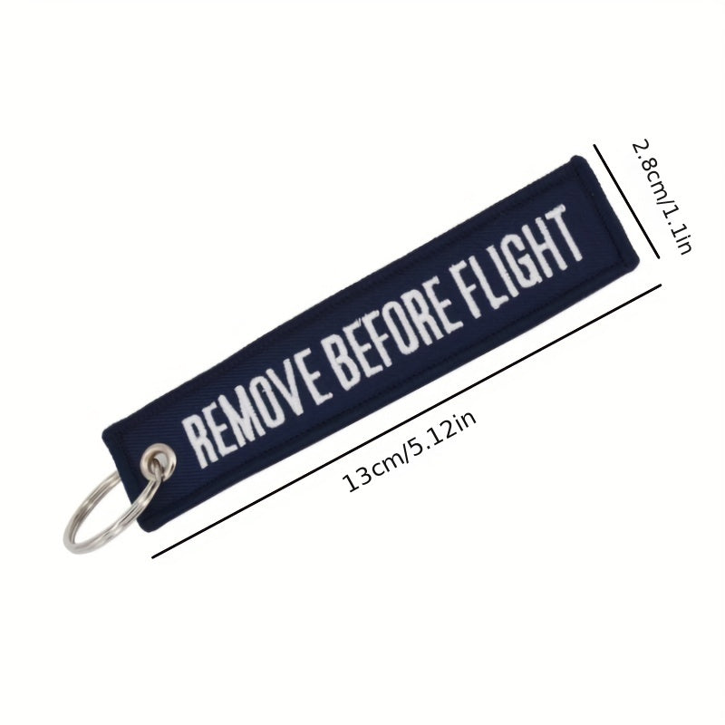 3pcs Embroidery Remove Before Flight Navy Key Fobs for Motorcycles Scooters Cars