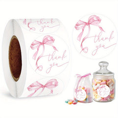 500 Pink Thank You Stickers 1" Watercolor Labels for Showers Weddings