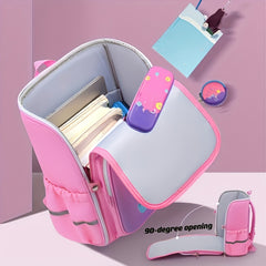 Kids Cartoon Waterproof Backpack, Spine Protection Schoolbag