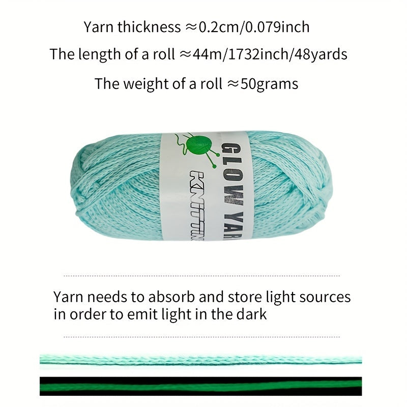 Luminous Knitting Crochet Yarn 100 Polyester For Crocheting And Knitting