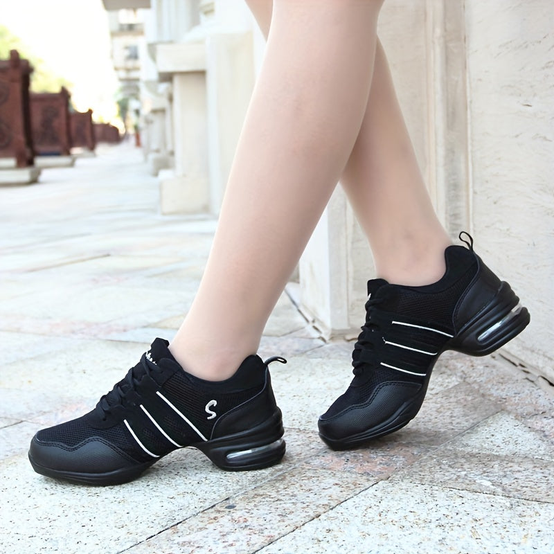 Women's Lace-up Jazz Dance Shoes Split Sole Mesh Sneakers