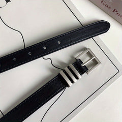 Square Buckle Unisex PU Leather Belt Neutral Style Casual Belt