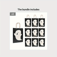 10pcs Spooky Ghost Gift Bag for Halloween Birthdays Weddings