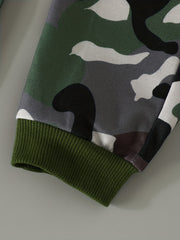 Boy's Camo 2pcs Sweatshirt & Sweatpants Set OFF ROAD Print Top