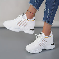 Women's Mesh Chunky Sneakers Lace Up Outdoor Shoes
