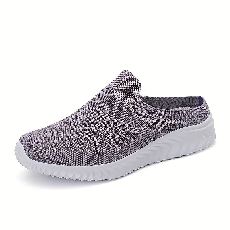 Women's Knit Mule Sneakers Breathable Lightweight Slip On Shoes