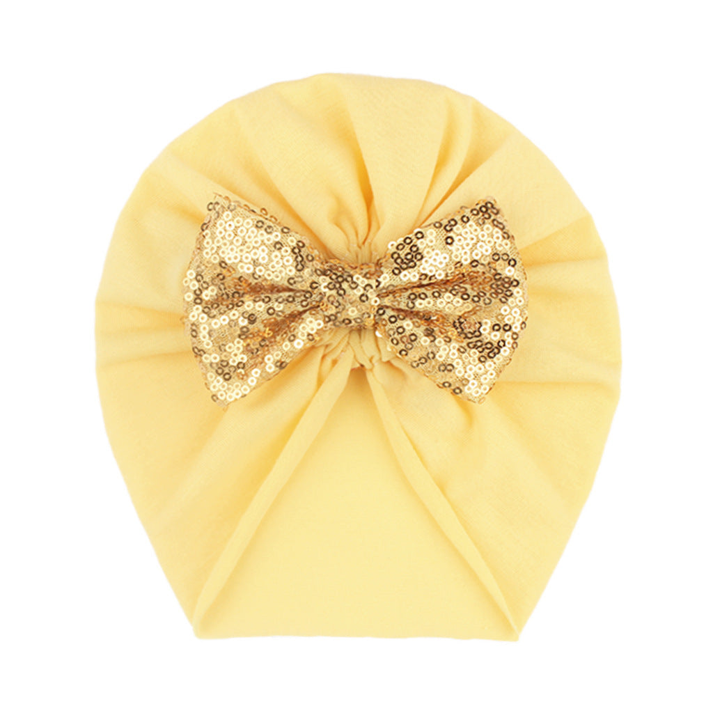 Sequin Bow Baby Headscarf Hat For Baby 0-3 Years Old