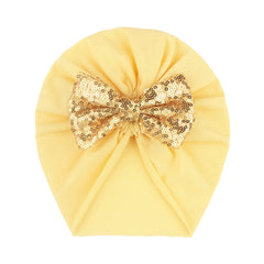 Sequin Bow Baby Headscarf Hat For Baby 0-3 Years Old