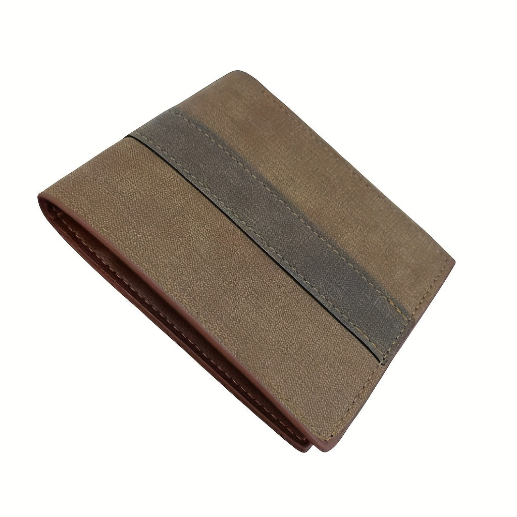 Men's Block Short Wallet Money Clip Card Holder Coin Purse