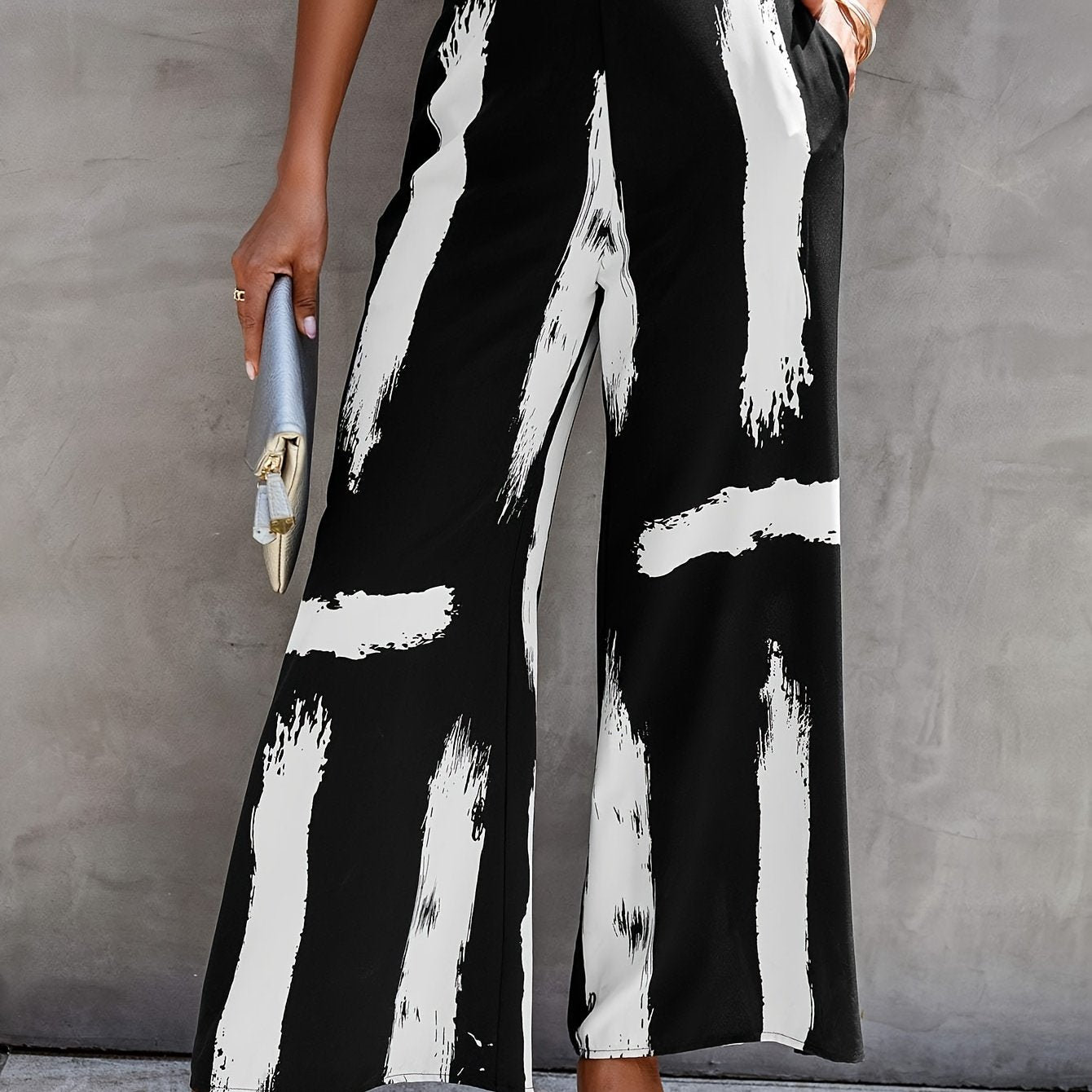 Women's Wide Leg Loose Trousers With Pockets