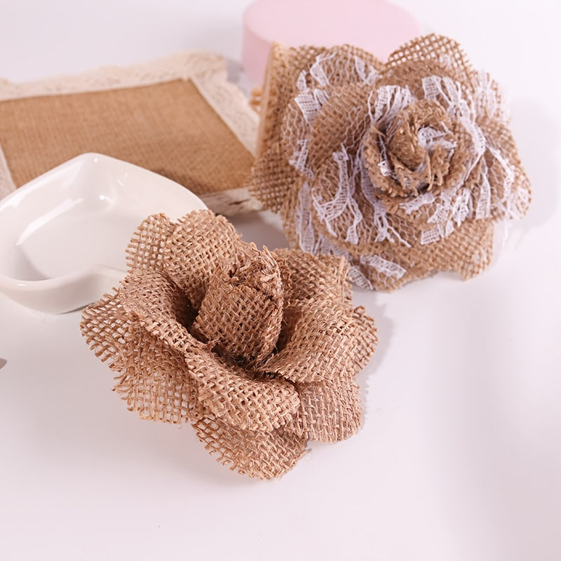 European American Sackcloth Flowers Christmas Wedding Party Shoe Hat Flower