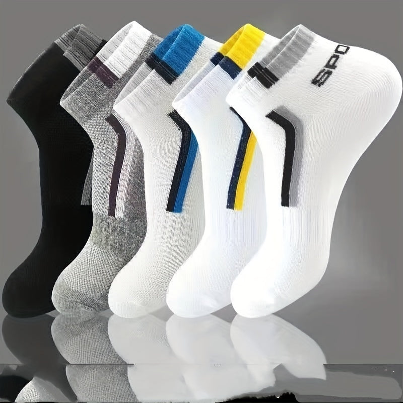 Men's Solid Liner Anklet Socks Soft Breathable Sweat Absorbent