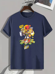 Cartoon Print Men's Graphic T Shirt for Summer