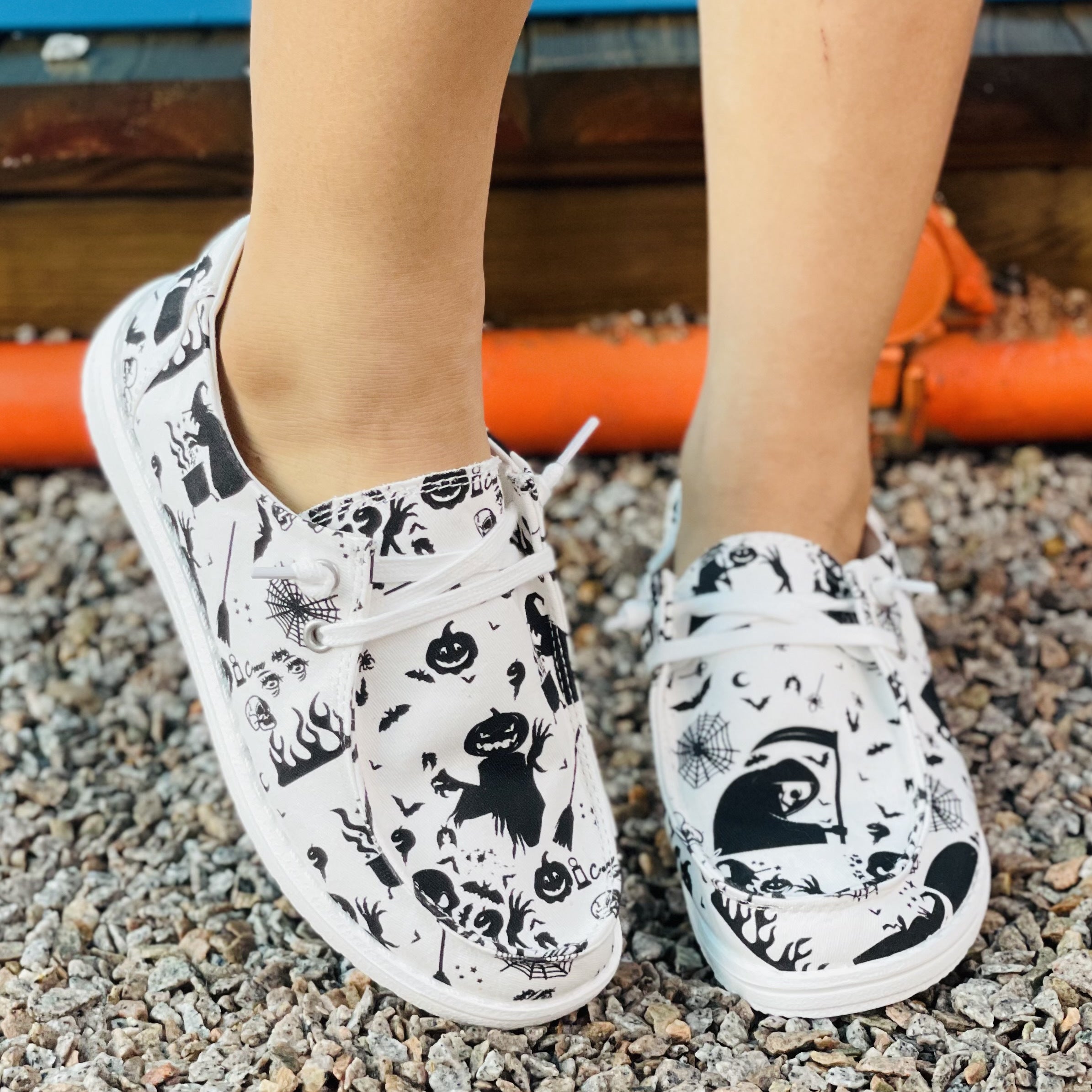 Women's Halloween Print Canvas Shoes Casual Lace Up Outdoor Shoes