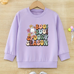 Blossom & Boo Girls Sweatshirt Halloween Party Toddler Kids Tops Pullover