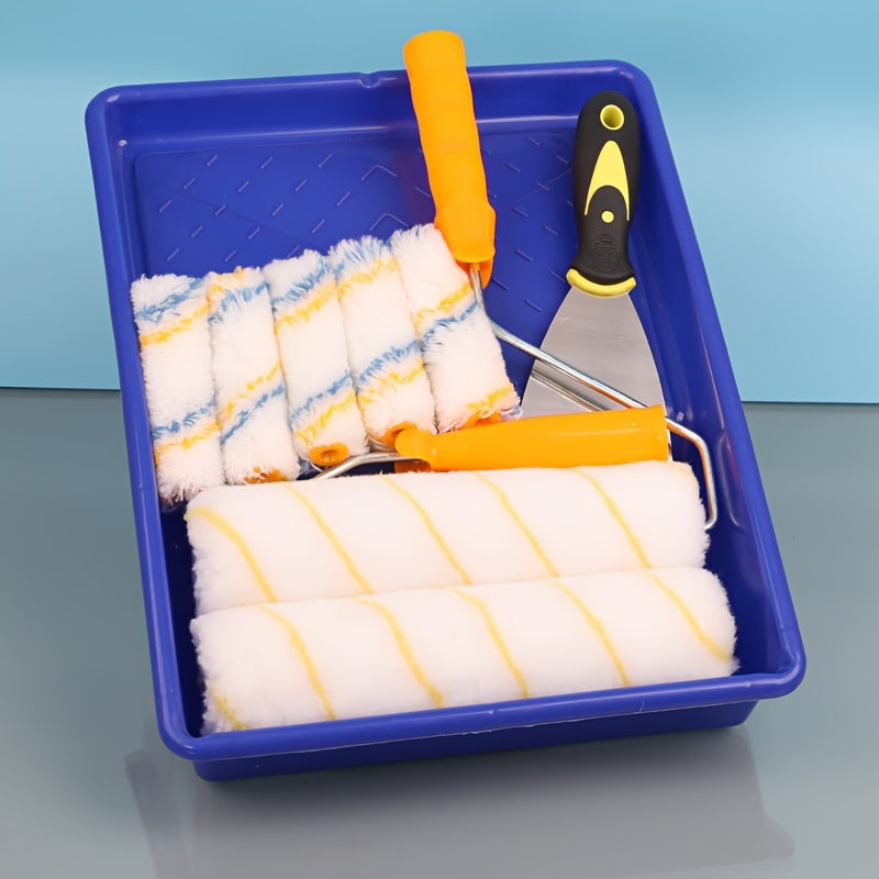 9pcs Paint Roller Tool Set Mini and Large Roller with Tray Paint Roller
