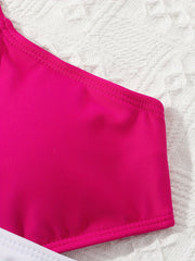 Sweet Heart Graphic Cover Up Splicing Cami Top Briefs Set