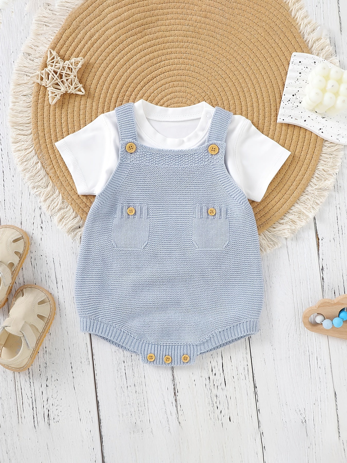 Baby Boys Sleeveless Knit Onesie Clothes
