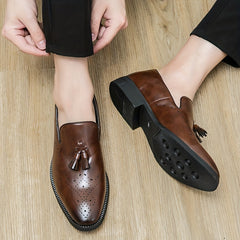 Men's Brogue Tassel Loafer Shoes Casual Slip-On Spring Summer