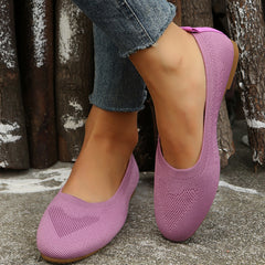 Women's Knitted Ballet Flats Lightweight Slip On Shoes